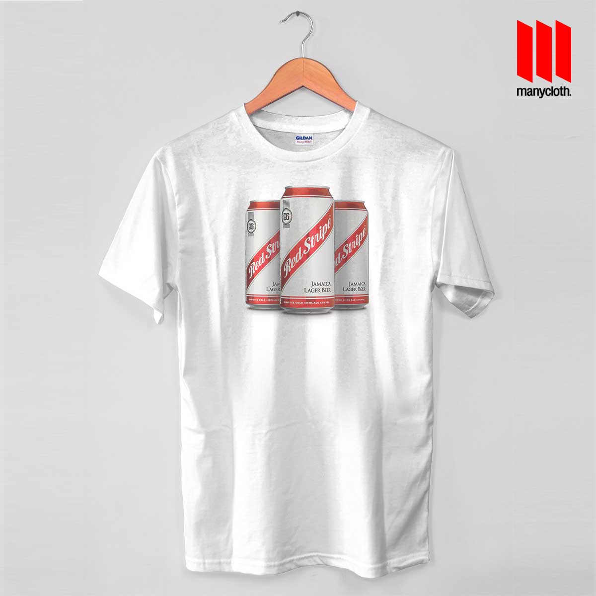 red stripe lager t shirt