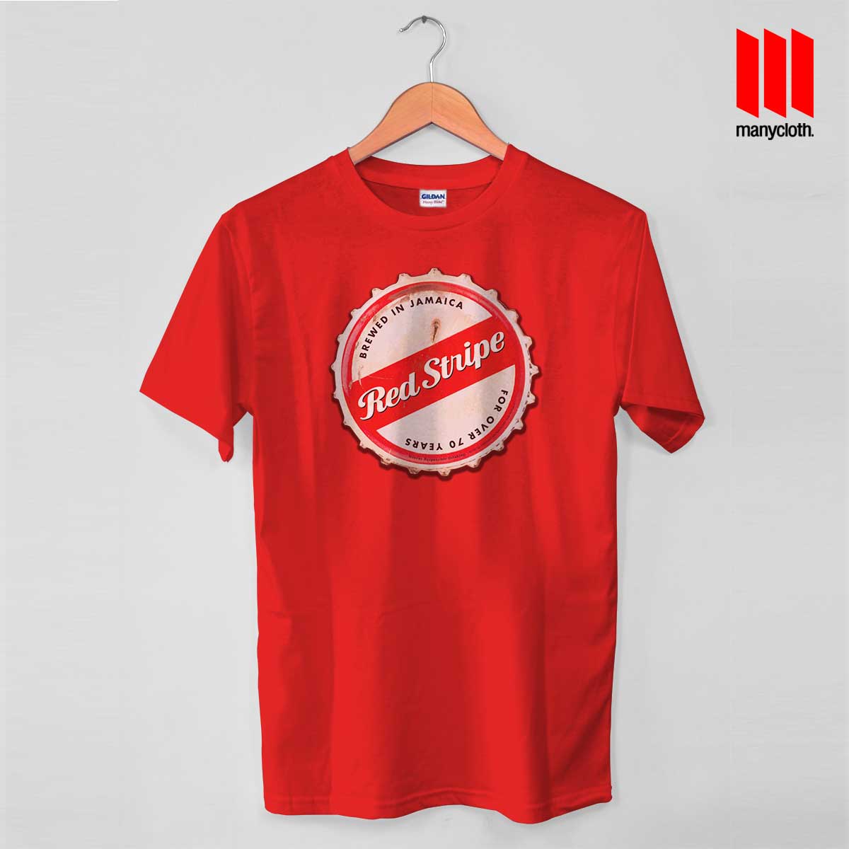 red and black stripe t shirt