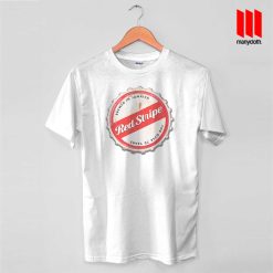 Red Stripe Bottle Cap T Shirt is the best and cheap designs clothing for gift