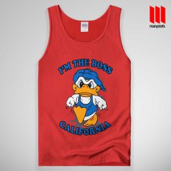 I'm The Boss California Donald Duck Tank Top Red